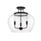 Z-Lite Joliet 3 Light Semi Flush Mount, Matte Black & Clear 473SF-MB - alternate 5